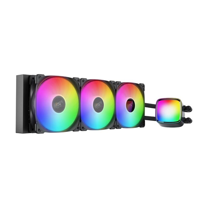 Geometricfuture Eskimo Pro - 360mm AIO CPU Liquid Water Cooler- RGB PWM Squama 2501B Fan x 3- Fit Intel® LGA 1700, AMD®AM5 - Black- (GEO-EP-36B) - Image 1